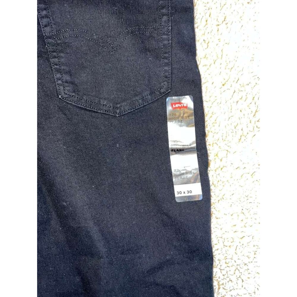Levi’s 726 Flare Jeans Women’s 30x30 Black High Rise Stretch Slim Fit - Picture 5 of 7